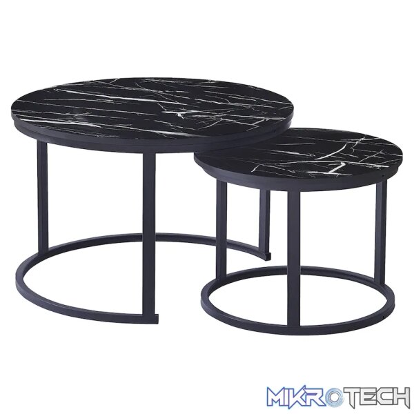 Everfurn Indus Nesting Coffee Table Black 2 Piece - Image 2