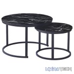 Everfurn Indus Nesting Coffee Table Black 2 Piece