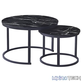 Everfurn Indus Nesting Coffee Table Black 2 Piece