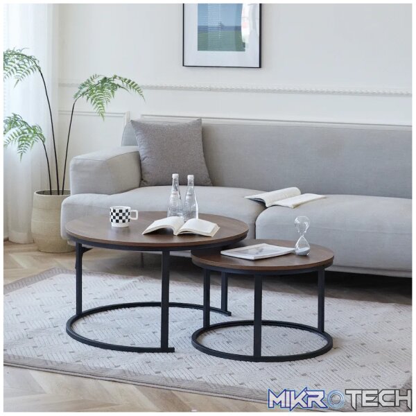 Everfurn Indus Nesting Coffee Table - Mahogany 2-Piece - Image 11