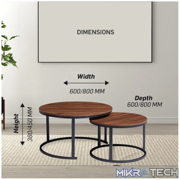 Everfurn Indus Nesting Coffee Table - Mahogany 2-Piece - Image 4