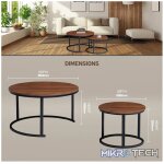 Everfurn Indus Nesting Coffee Table - Mahogany 2-Piece - Image 9