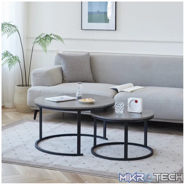 Everfurn Indus Nesting Coffee Table Marble Grey 2 - Piece - Image 2