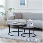 Everfurn Indus Nesting Coffee Table Marble Grey 2 - Piece - Image 11