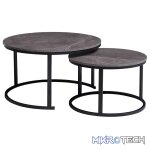 Everfurn Indus Nesting Coffee Table Marble Grey 2 - Piece