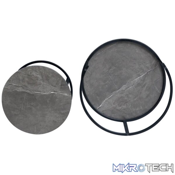 Everfurn Indus Nesting Coffee Table Marble Grey 2 - Piece - Image 3