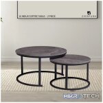 Everfurn Indus Nesting Coffee Table Marble Grey 2 - Piece - Image 4