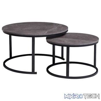 Everfurn Indus Nesting Coffee Table Marble Grey 2 - Piece