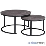 Everfurn Indus Nesting Coffee Table Marble Grey 2 - Piece - Image 5