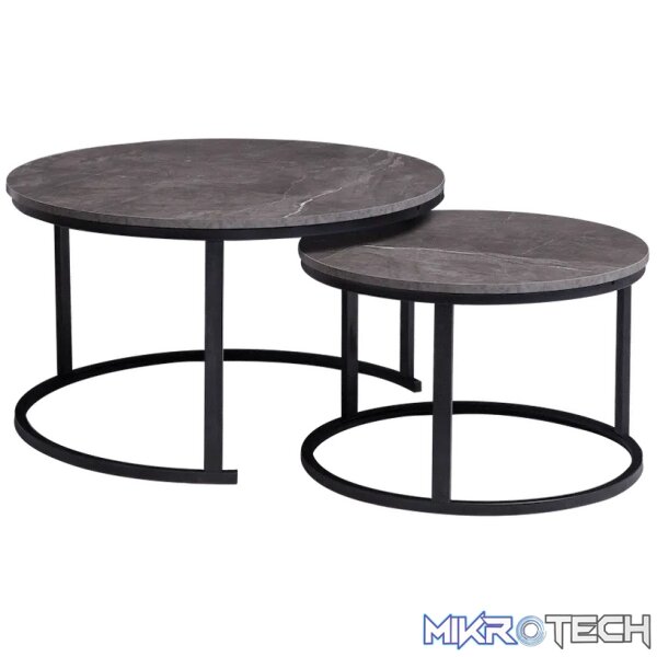 Everfurn Indus Nesting Coffee Table Marble Grey 2 - Piece - Image 5