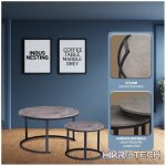 Everfurn Indus Nesting Coffee Table Marble Grey 2 - Piece - Image 8