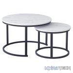Everfurn Indus Nesting Coffee Table - White (2 Piece) - Image 2