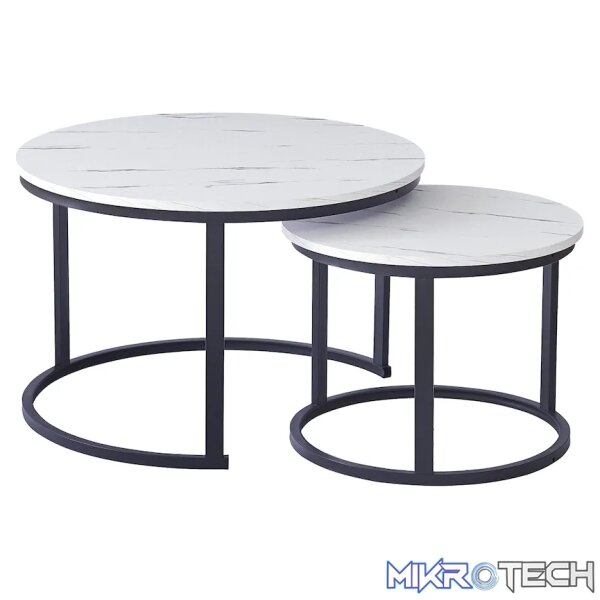 Everfurn Indus Nesting Coffee Table - White (2 Piece) - Image 2