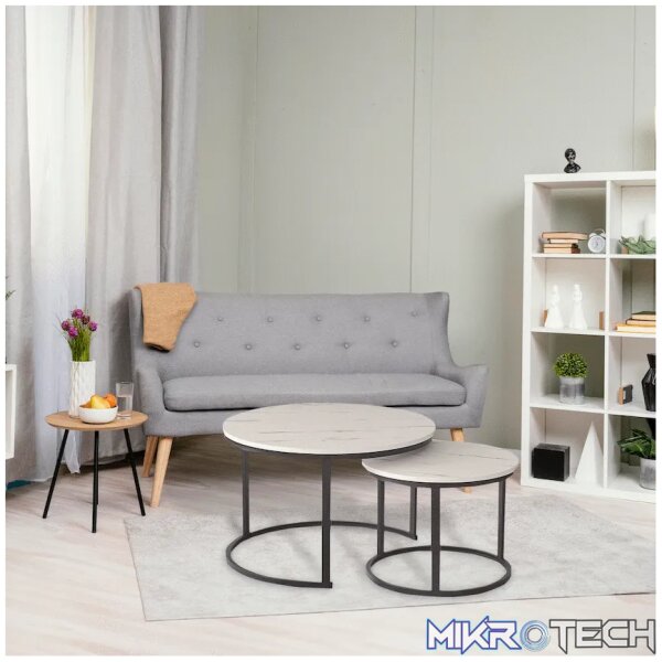Everfurn Indus Nesting Coffee Table - White (2 Piece) - Image 3