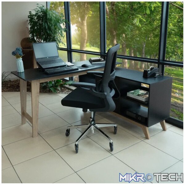 Everfurn Premium Lunar Office Desk - Black, L-Shaped, with Storage (Box 2 of 2) - Image 4