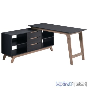 Everfurn Premium Lunar Office Desk - Black