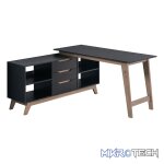 Everfurn Premium Lunar Office Desk - Black, L-Shaped, with Storage (Box 2 of 2) - Image 5