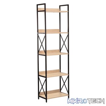 Everfurn Scandanavian Tall Bookcase with Steel Frame