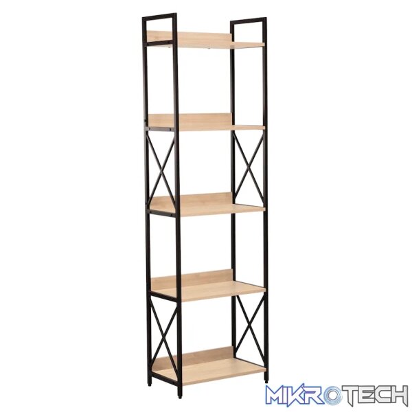 Everfurn Scandanavian Tall Bookcase with Steel Frame Everfurn Scandanavian Tall Bookcase with Steel Frame