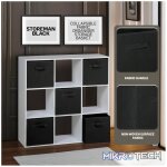 Everfurn Storeman Black, Collapsible Fabric Organiser Storage Basket - Single - Image 3
