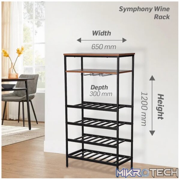 Everfurn Symphony Wine Rack - Steel Frame - Adjustable Feet - Image 3