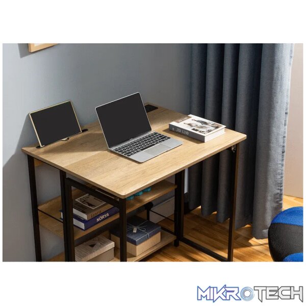 Everfurn Viron Folding Desk with 2-Prong Plugs and USB - Image 2