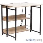 Everfurn Viron Folding Desk with 2-Prong Plugs and USB
