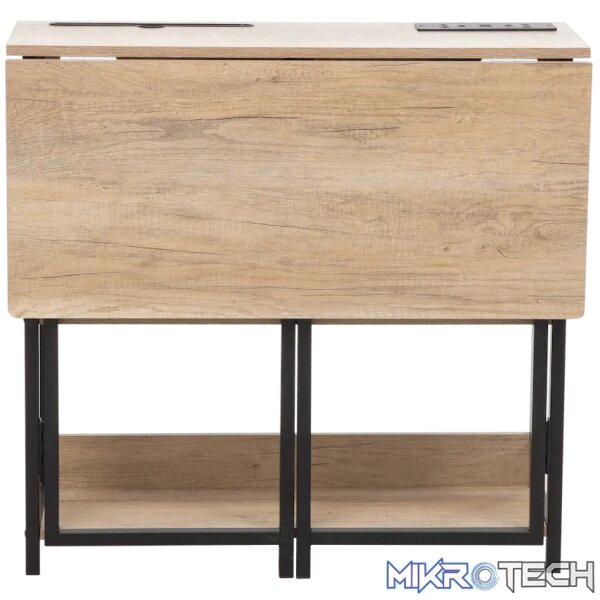 Everfurn Viron Folding Desk with 2-Prong Plugs and USB - Image 3