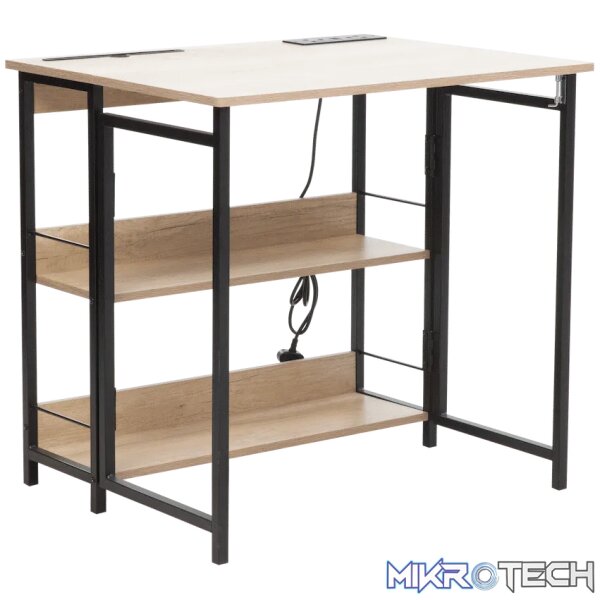 Everfurn Viron Folding Desk with 2-Prong Plugs and USB Everfurn Viron Folding Desk with 2-Prong Plugs and USB