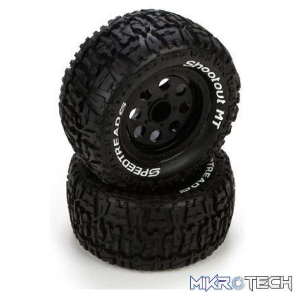 FR/R TirePrmntBlk Wheel (2):1:10 2wd/4 FR/R TirePrmntBlk Wheel (2):1:10 2wd/4