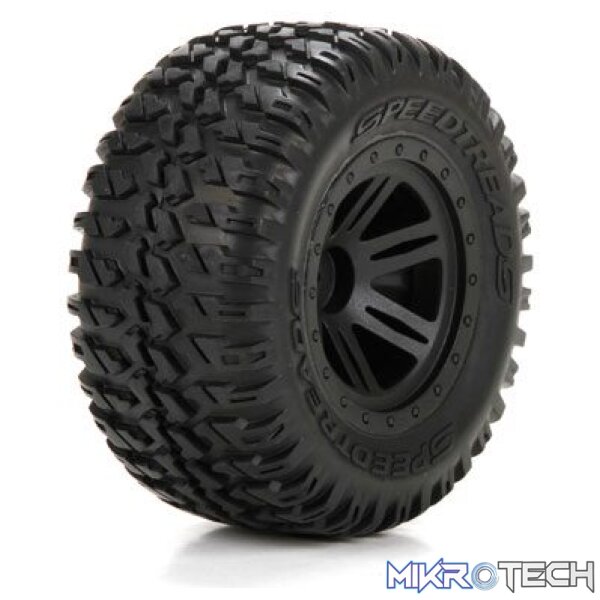 FR/R TirePrmntBlk Wheel (2):1:10 AMP M FR/R TirePrmntBlk Wheel (2):1:10 AMP M