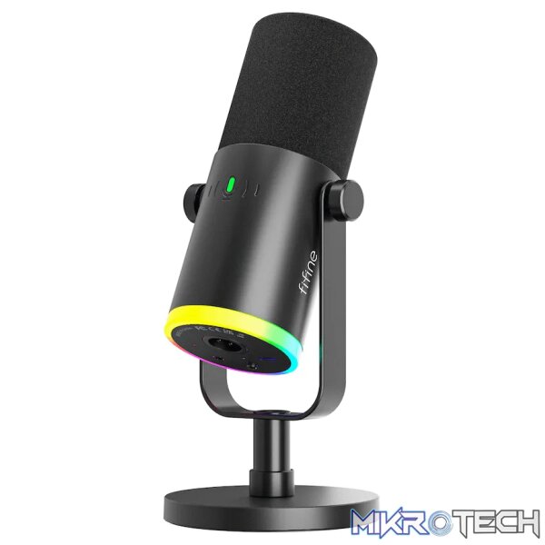 Fifine AM8 NEO RGB Dual Port Microphone with Stand - Image 3