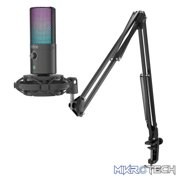 Fifine T669 Pro3 USB Microphone with Pop Filter and Boom Arm Stand - Image 2