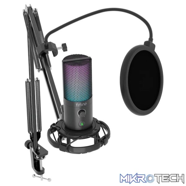 Fifine T669 Pro3 USB Microphone with Pop Filter and Boom Arm Stand - Image 6