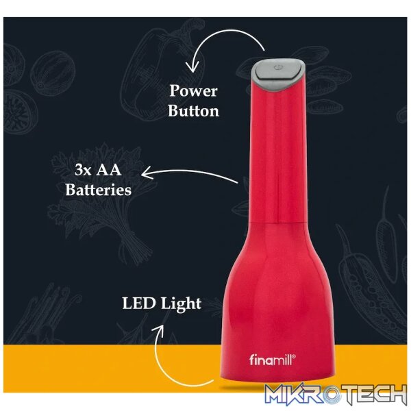 Finamill Battery-Operated Grinder - Sangria - Image 7