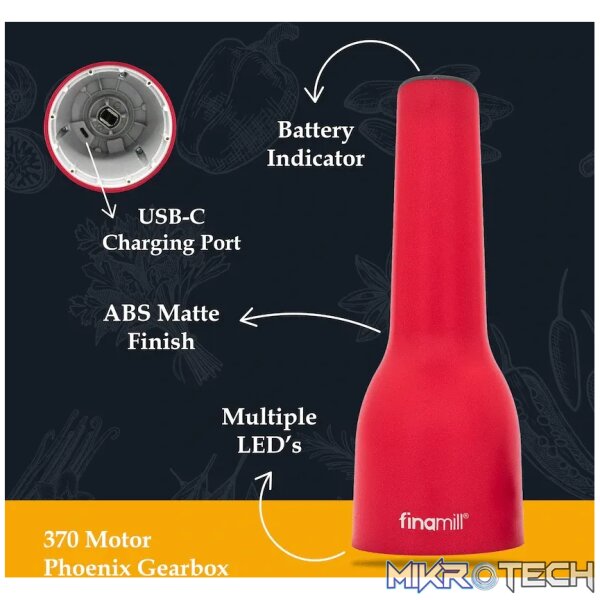 Finamill Rechargeable Grinder - Sangria - Image 7