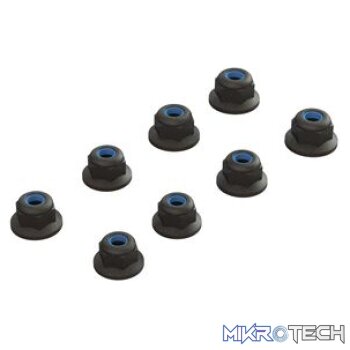 Flanged Lock Nut M3 Black (4pcs)