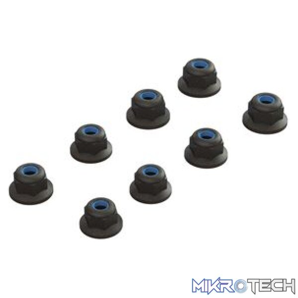 Flanged Lock Nut M3 Black (4pcs) Flanged Lock Nut M3 Black (4pcs)