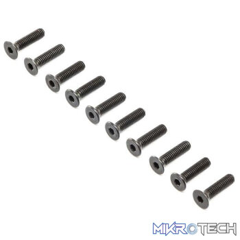 Flat Head Screws Steel Black Oxide M4 x 16mm (10)