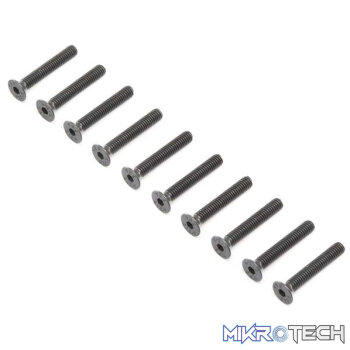 Flat Head Screws Steel Black Oxide M4 x 25mm (10)