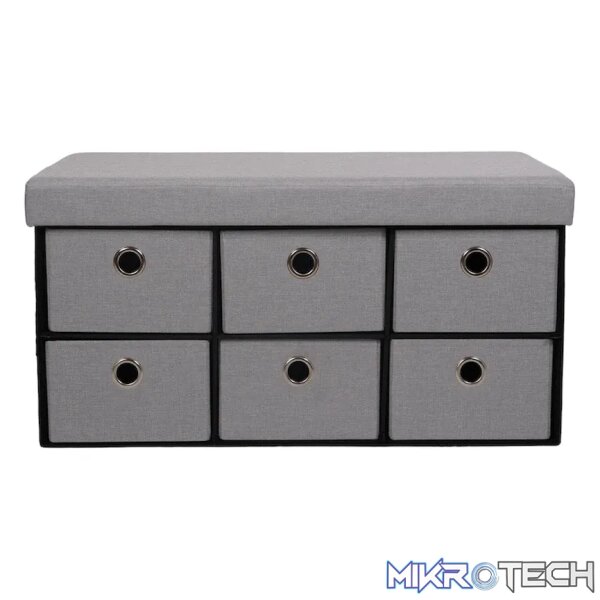 Foldable Storage Ottoman with Six Drawers - Image 2