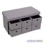 Foldable Storage Ottoman with Six Drawers - Image 3