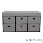 Foldable Storage Ottoman with Six Drawers - Image 5