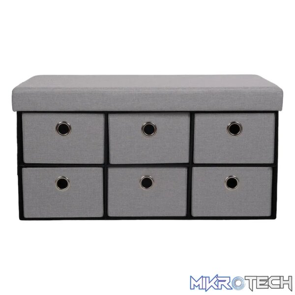 Foldable Storage Ottoman with Six Drawers - Image 5