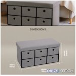 Foldable Storage Ottoman with Six Drawers - Image 7