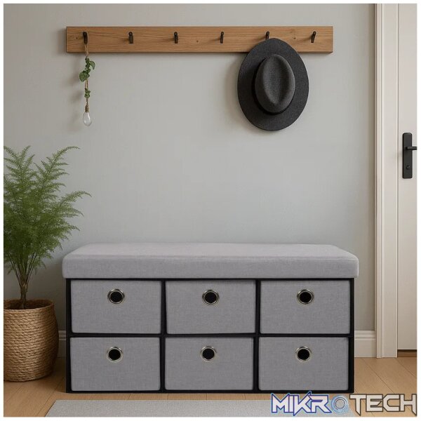 Foldable Storage Ottoman with Six Drawers - Image 9