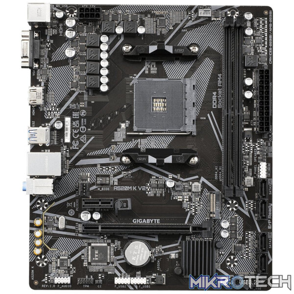 Gigabyte A520M K V2 AMD A520 Socket AM4 Micro-ATX Motherboard - Image 2
