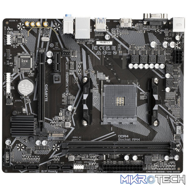 Gigabyte A520M K V2 AMD A520 Socket AM4 Micro-ATX Motherboard - Image 3