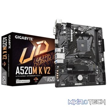 Gigabyte A520M K V2 AMD A520 Socket AM4 Micro-ATX Motherboard