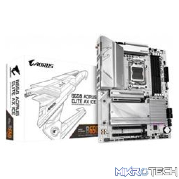 Gigabyte B650 AORUS ELITE AX ICE WiFi AMD B650 Ryzen Socket AM5 ATX Desktop Motherboard Gigabyte B650 AORUS ELITE AX ICE WiFi AMD B650 Ryzen Socket AM5 ATX Desktop Motherboard